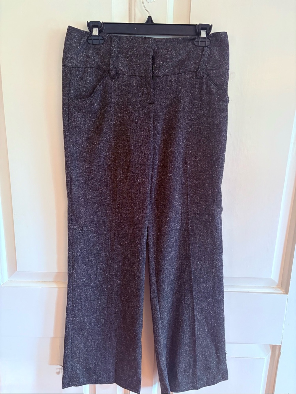 NWT BCX Charcoal Gray Wide Leg Dress Pants Tweed Textured Trousers Medium